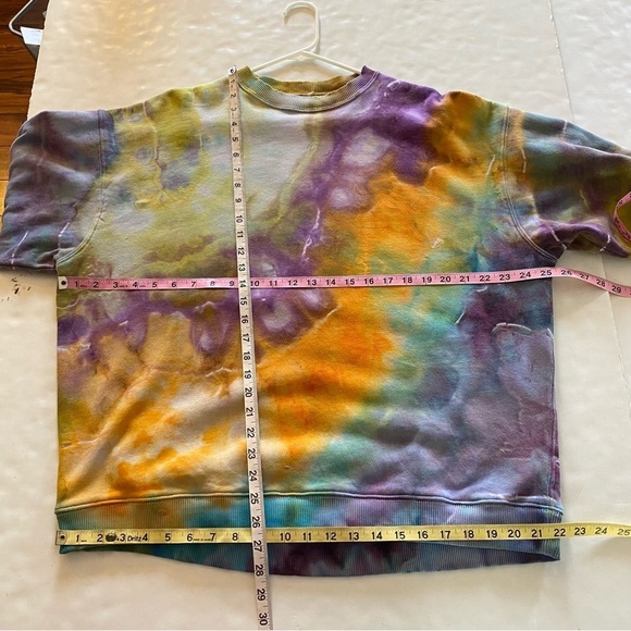 Handmade Oversized Geode Tie Dye Sweatshirt Pullover Womens Size XS Small Crew - Picture 8 of 10